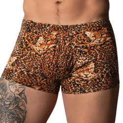 male power Boxer léopard Ring & Short Marron